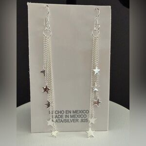 Sterling Silver 925 Star Chain Dangle Earrings $38 each pair